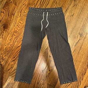 Gray Studded Capri Pants by Monrow XS